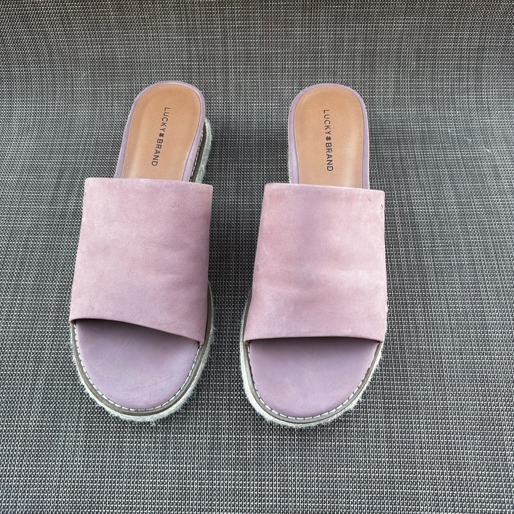 Lucky Brand Naydne Espadrille Slip on Wedge Sandals size 9 in Pink